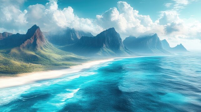 Scenic coastal landscape of a tropical paradise.