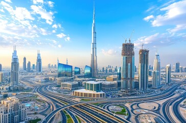 Dubai skyline at sunrise (1)