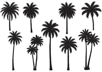Silhouette Palm Grove AI Generated