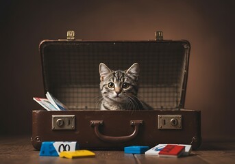 Whiskered Wanderer's First Trip AI Generated