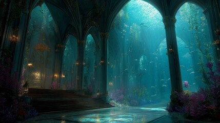 Surreal Fantasy Underwater World Castle