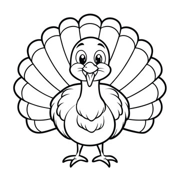 Adorable Turkey Coloring Page: Free Printable Coloring Page