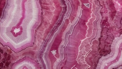 Vibrant layers of pink agate stone reveal intricate designs, with swirling patterns that mirror nature's beauty and capture the eye with their depth and color variations Generative AI