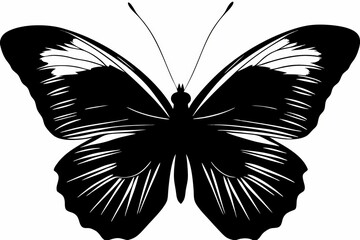 A striking silhouette of freedom a butterfly symbolizing transformation and new beginnings in stark