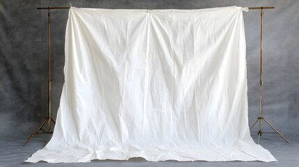 White Photography Backdrop on Studio Stands