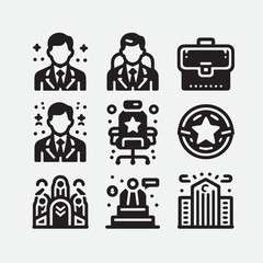 Business strategy, business plan, mission vision, growth chart, profit analysis, market research, goal setting sales funnel SWOT analysis strategic thinking roadmap financial goal icon set