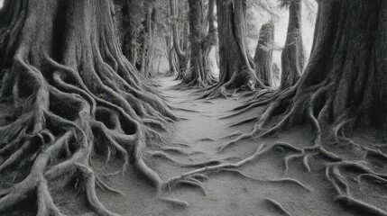 The path through the forest was carved by countless
