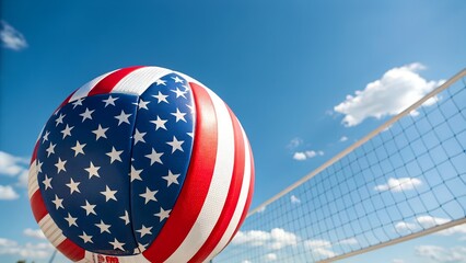 A Volleyball Fourth Of July Illustration