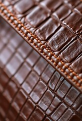 Obraz premium close up of a brown alligator skin wallet