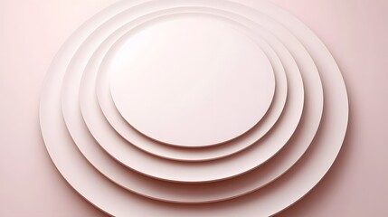 Obraz premium Abstract Pink Circular Layers Background Minimalist Design