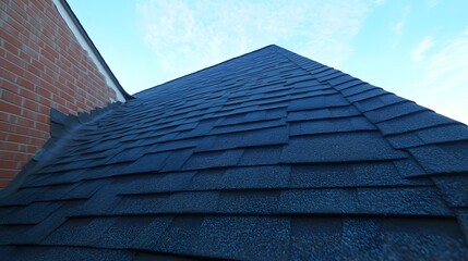 Dark Blue Asphalt Roof Shingles Close Up Texture