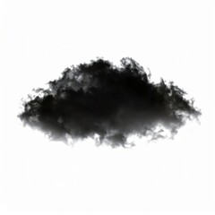 Black cloud shape over white background, single black cloud