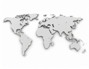 Obraz premium World map over white background