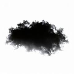 Black cloud shape over white background, single black cloud