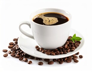 Fototapeta premium Cup of coffee over white background