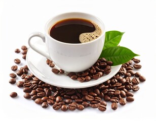 Fototapeta premium Cup of coffee over white background