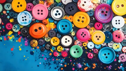 Fototapeta premium Colorful Buttons Background Texture Bright Assorted