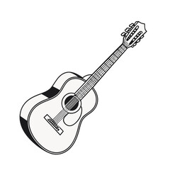 Naklejka premium Guitars vector art illustration. Electric and acoustic, bass, Cartoon music instrument, rock jazz guitar silhouette, music band guitars set of different colors vector.