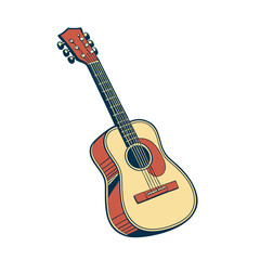 Obraz premium Guitars vector art illustration. Electric and acoustic, bass, Cartoon music instrument, rock jazz guitar silhouette, music band guitars set of different colors vector.