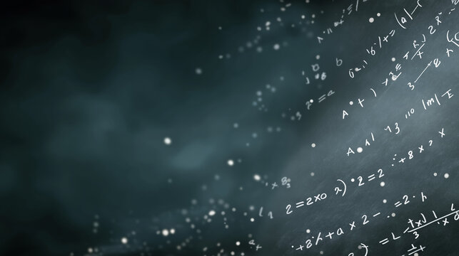 Animated chalkboard with looping hand-drawn equations