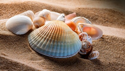 hi res sea shells on sand
