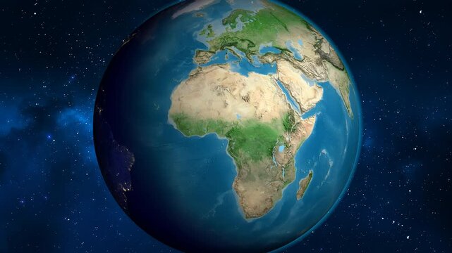 Nigeria on the globe. Outline. Satellite map. No labels