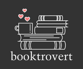 Booktrovert, Trendy and fun book lover t shirt design featuring reading quotes and stylish graphics for bibliophiles and bookworms