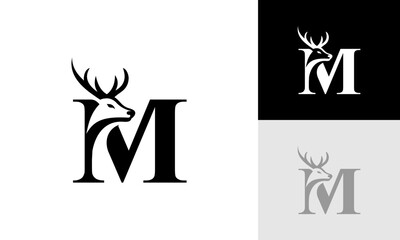 letter M deer logo