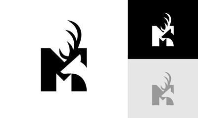 letter M deer logo