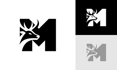 letter M deer logo