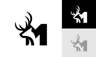 letter M deer logo