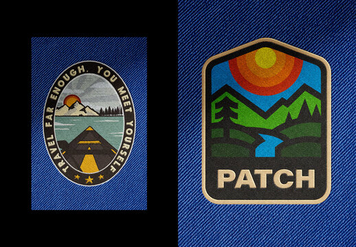 Vintage Embroidered Patch Mockup