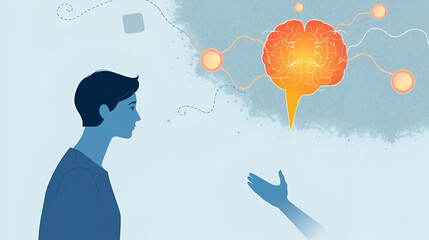 human mental health relationship pressure vector illustration. concept of psychological problems. Mental disorders, illnesses and Depression, bipolar and ocd psychology health concept.