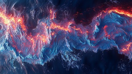 Ocean currents blue and red showing warm and cold paths Ocean Currents marine circulation map directional flow graphic digital render