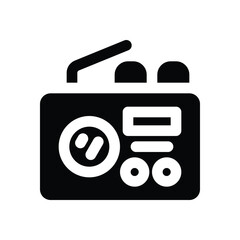 radio glyph icon. Strong and solid vector icon for websites, mobile interfaces, presentations, and visual branding. High quality and easy to edit.