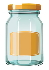 Glass Jar of Honey Liquid - Vector Illustration