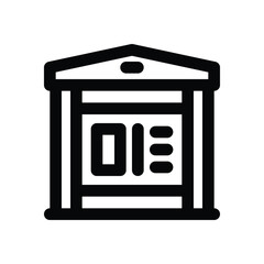 bus stop line icon. Clean and minimalist vector icon for websites, mobile apps, presentations, and logos. Fully scalable and customizable for any project.