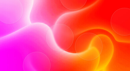 Abstract background with blurred circles and a gradient of pink orange and red colors