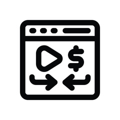monetization line icon. Clean and minimalist vector icon for websites, mobile apps, presentations, and logos. Fully scalable and customizable for any project.
