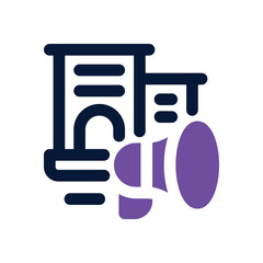 marketing agency duotone icon. Sleek and modern vector icon for websites, mobile apps, marketing materials, and corporate design. Fully scalable and ready to use.