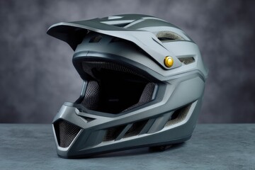 Sleek Gray Mountain Bike Helmet:  Modern Design, Protective Style