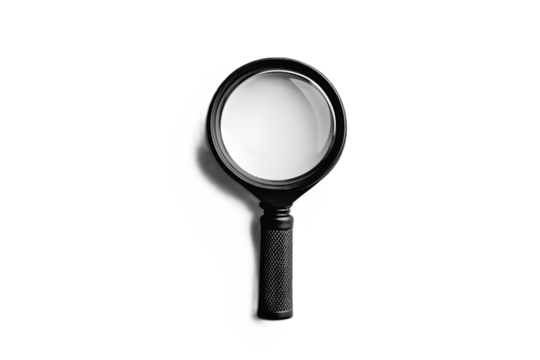 Magnifying glass isolated on a white or transparent background
