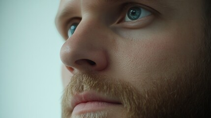 Fototapeta premium Close-up of a man's thoughtful face