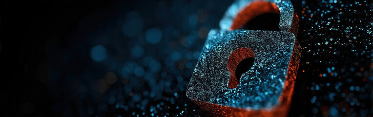 Digital padlock symbolizes robust cybersecurity defenses protecting sensitive data and online privacy. concept of data protection, password protection,