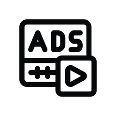 video add line icon. Clean and minimalist vector icon for websites, mobile apps, presentations, and logos. Fully scalable and customizable for any project.