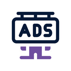 billboard advertising duotone icon. Sleek and modern vector icon for websites, mobile apps, marketing materials, and corporate design. Fully scalable and ready to use.