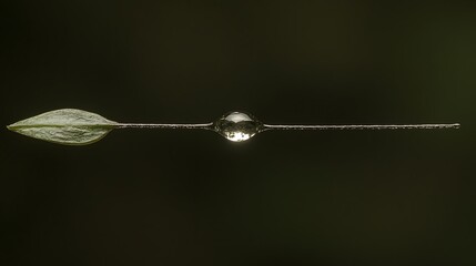 Fototapeta premium Nature Photography Dewdrop Leaf Stem Minimalist Macro