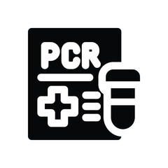 test pcr glyph icon. Strong and solid vector icon for websites, mobile interfaces, presentations, and visual branding. High quality and easy to edit.