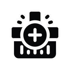 Obraz premium add to basket glyph icon. Strong and solid vector icon for websites, mobile interfaces, presentations, and visual branding. High quality and easy to edit.