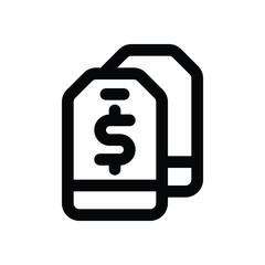 price tag line icon. Clean and minimalist vector icon for websites, mobile apps, presentations, and logos. Fully scalable and customizable for any project.